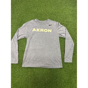 Nike Akron Zips Dri-FIT Long Sleeve Shirt Mens Medium Heather Grey Athletic Tee